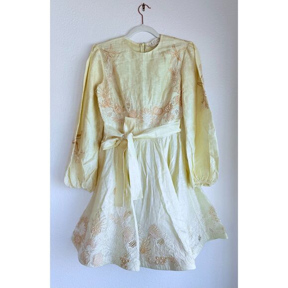 NWT La Fuori Resort '25 Collection Horizon Glow Yellow Embroidered Beaded Dress - Picture 6 of 15